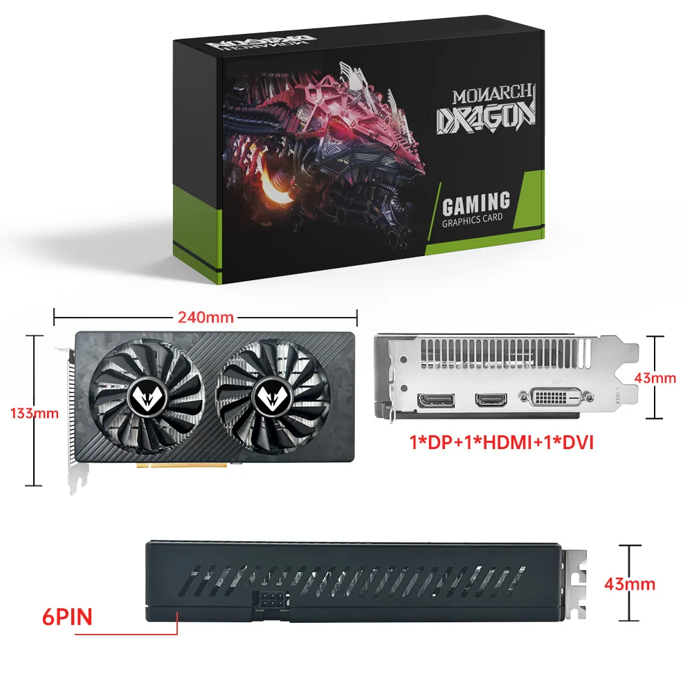 Radeon rx590ゲーミンググラフィックスカード,8GB,MOUGOL-AMD
