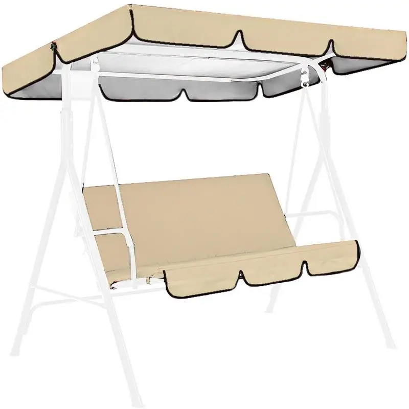 Outdoor Waterproof Swing Cushion Canopy Cover Set Replacement For Patio Garden Yard 3 Seater Chair Covers Hammock Cushion rainproof tarpaulin
