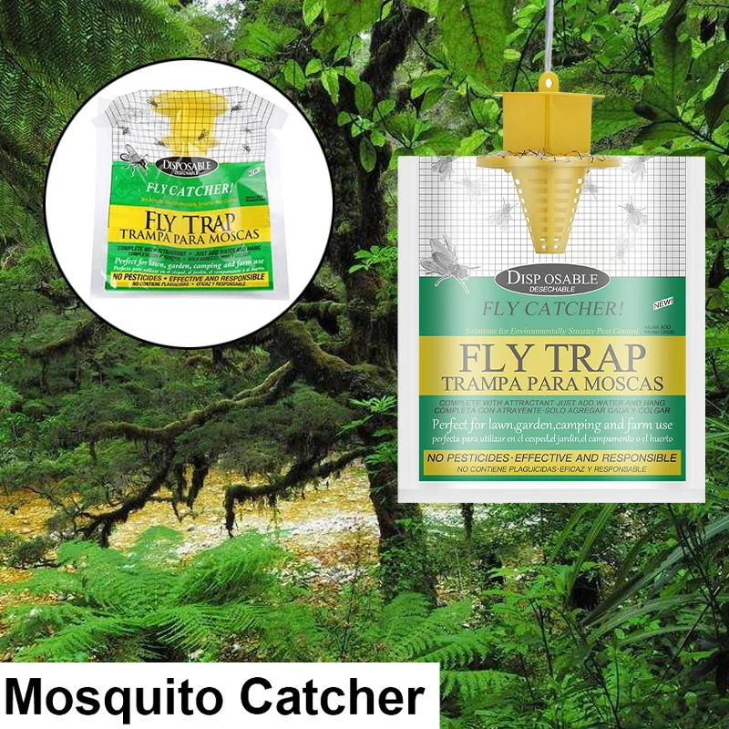 

8Pcs Hanging Fly Trap Disposable Insect Bug Attract Fly Catcher Bag Mosquito Trap Catcher Wasp Killer Flie Trap For Outdoor