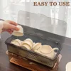 Tea Set Storage Box Transparent Cutlery Tray With Lid Drain Large Capacity Dustproof Cutlery Holder Desktop Dustproof With Cover 1
