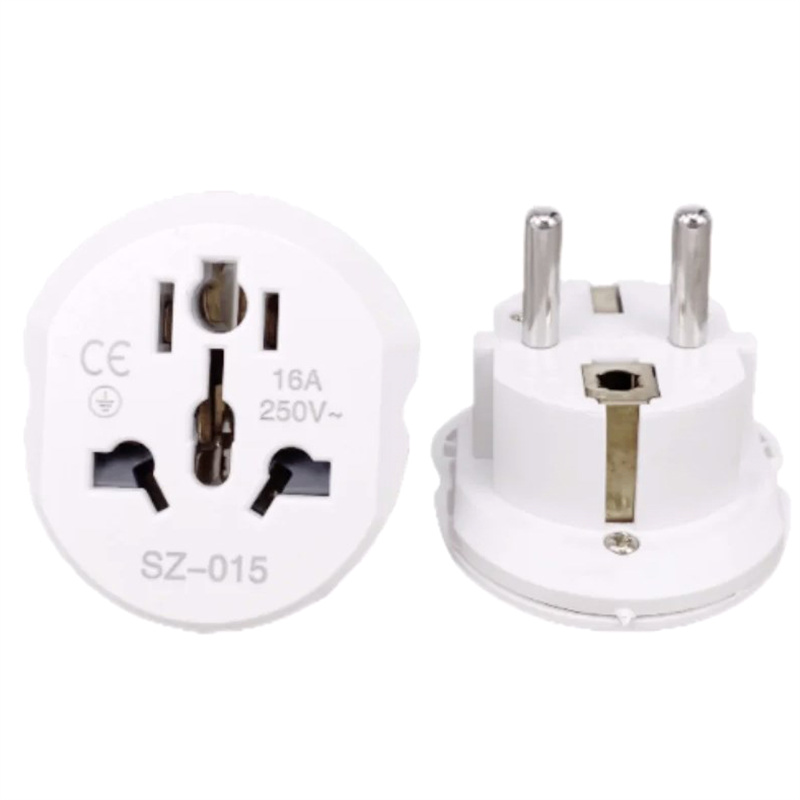 16A Universal EU Travel Adapter Euro Converter UK US AU To EU AC Power Socket Plug Travel Charger Adapter Converter 250V