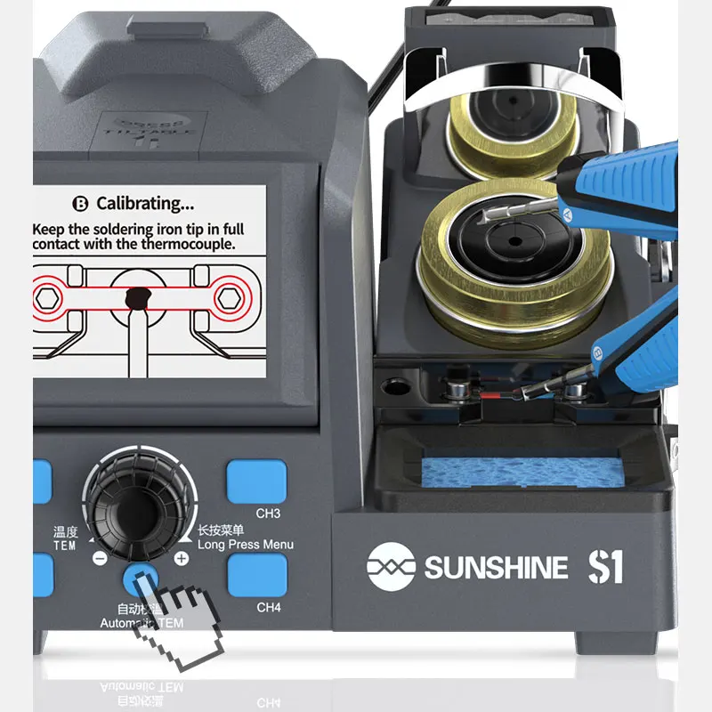 SUNSHINE S1 Intelligent Multi-purpose Soldering Station with Precision Tweezers Support C210 Welding Work 1s Heating Maintenance