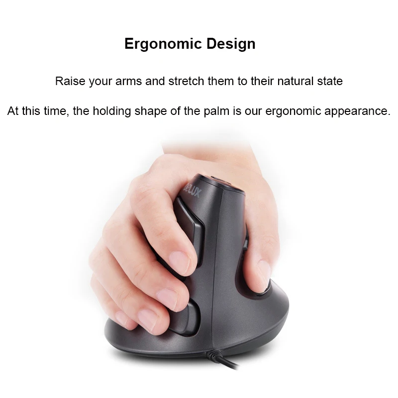 Rato Ergonômico Recarregável sem Fio Vertical do Jogo Rato Rgb Ótico Bluetooth 2.4g Ratos para Windows Mac 1600 Dpi para Pubg Lol - Imagem 4