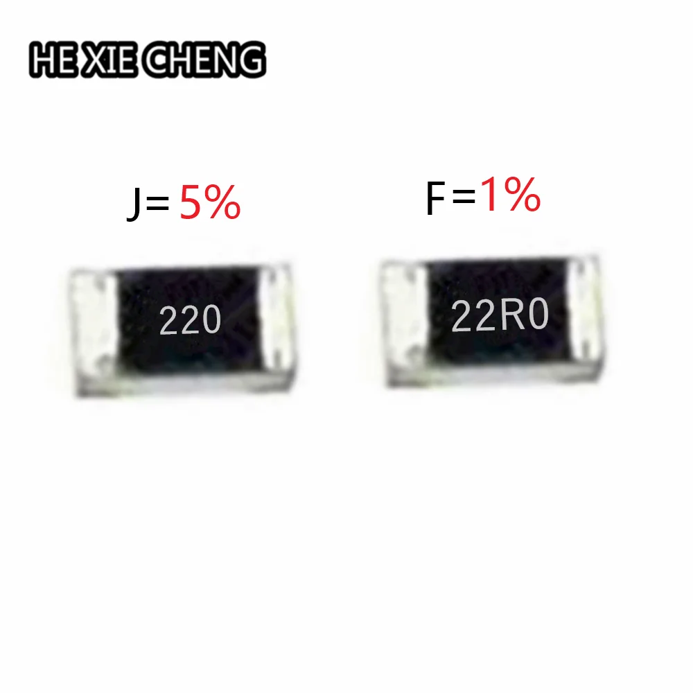 100pcs 0402 0603 0805 1206 1210 2512 SMD Resistor 22 ohm 22R 220 5% ...