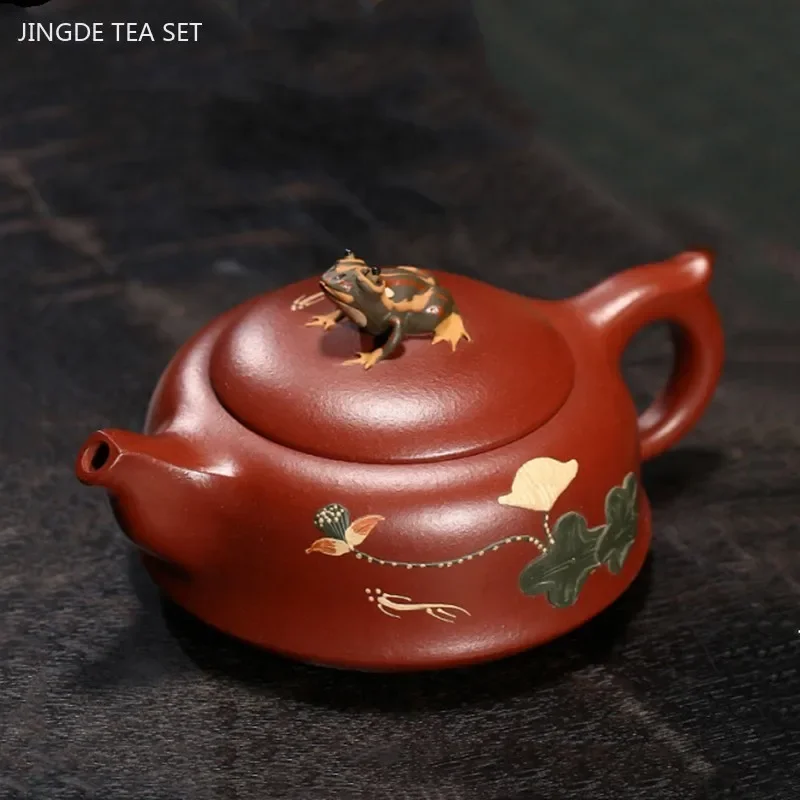 150ml Yixing Purple Clay Teapot Hand-carved Dahongpao Tea Infuser Chinese Tea Accessories Home Custom Beauty Filter Teaware