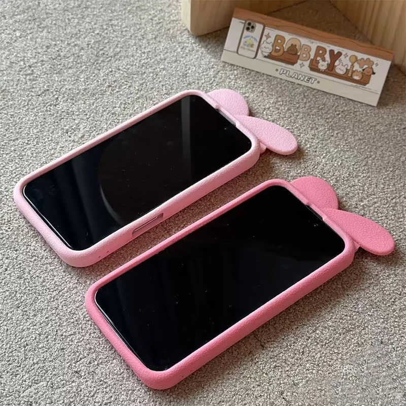 Kawaii 3D Bow My Melody Cartoon Silicone Phone Case - Pink Soft Anime Design