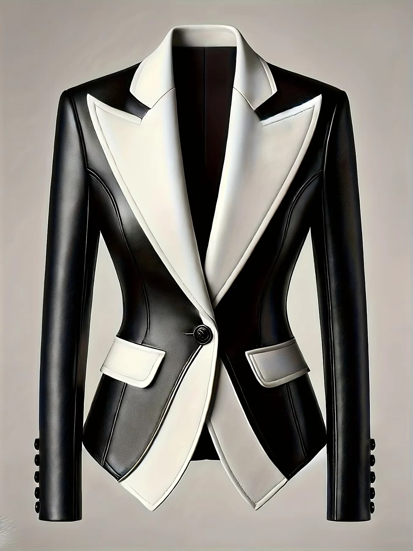 Women's PU Leather Jacket with Zipper | Elegant Blazer