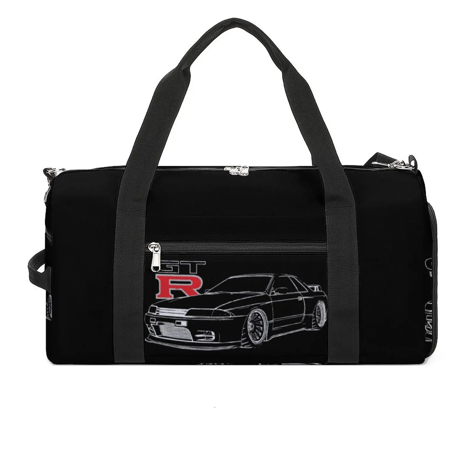 

Gym Bag GTR R32 Sports Bag with Shoes Japanese Car Sportcar Men's Portable Printed Handbag Colorful Travel Fitness Bag