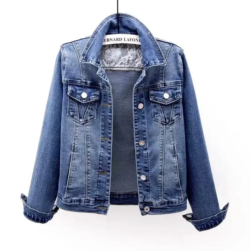 LookbookStore Women's Basic Long Sleeves Button Down Fitted Denim Jean  Jackets Size X-Small at Amazon Women's Coats Shop