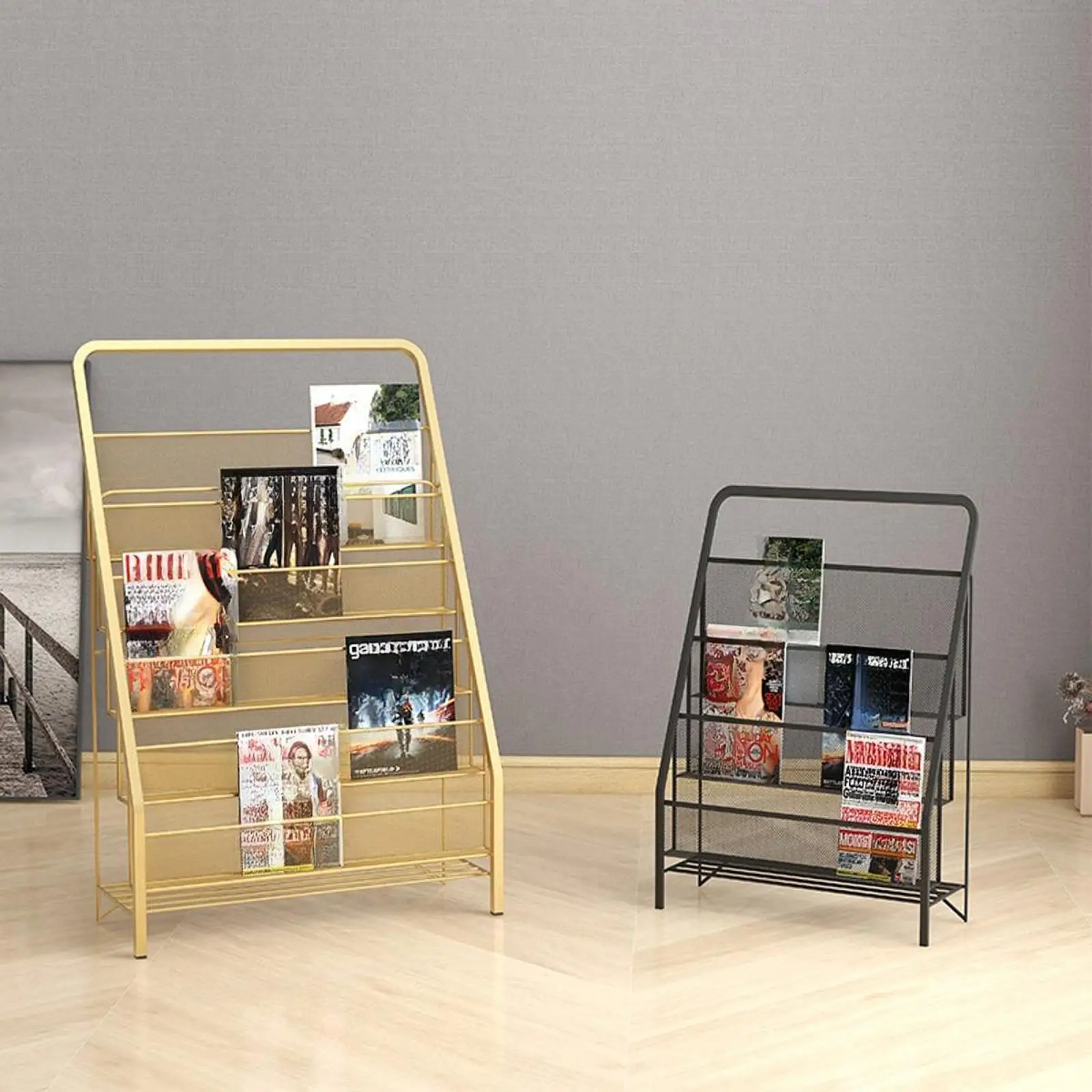 Kids Sling Bookshelf 3 Tier Kids Room Book Holder Magazines Reading Book Coloring Picture Drawing Display Stand