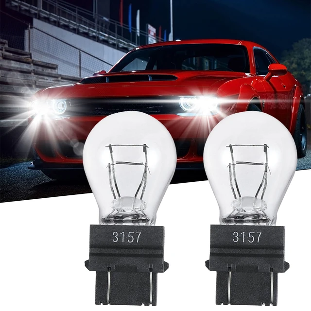 2pcs 3157 Car Brake Light Bulbs White 3000K Halogen 54LM