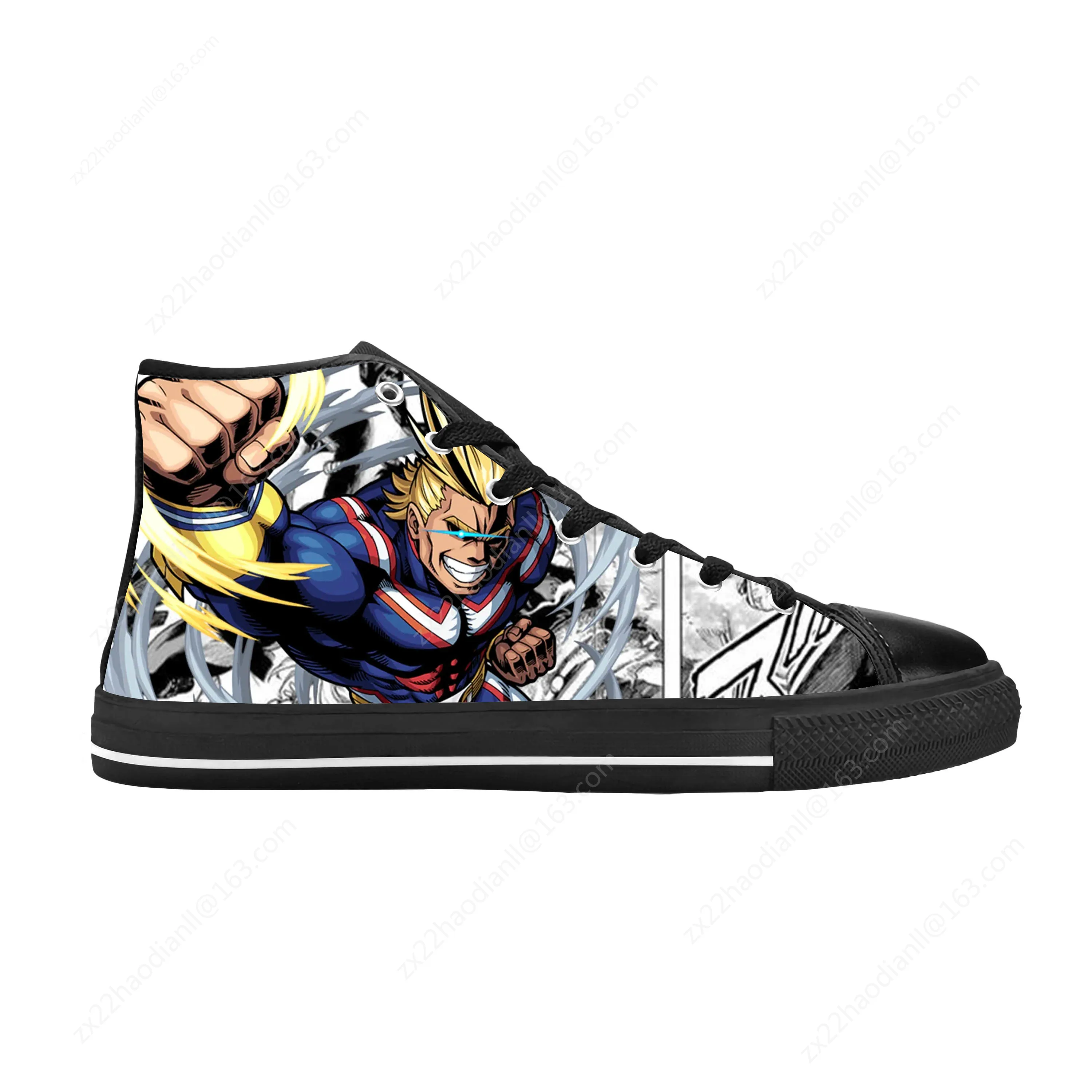 Japanese Anime Manga My Hero Academia All Might Casual Cloth Shoes High Top Comfortable Breathable 3D Print Men Women Sneakers