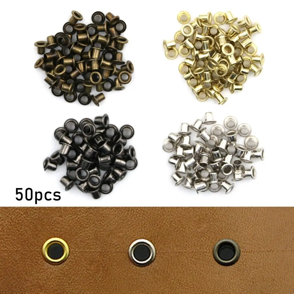 50pcs 1.5/2.0/2.5mm Ultra-small Metal Eyelet Belt Buckle for DIY Doll Clothes Shoes Bags needlework Buckles Sewing Accessories eyelet grommet ring metal eyelet buttons