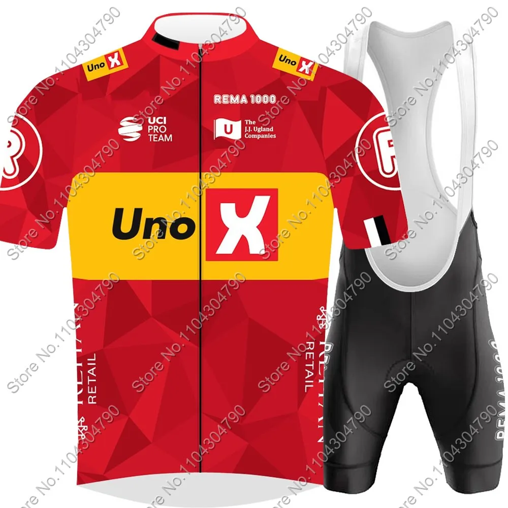 Cycling Shirt Cycling Jerseys Set UNO X Pro Team Cycling Jersey Set Summer Cycling Clothing Men's Kit Road Bike Shirts Suit Bicycle Bib Shorts MTB Uniform