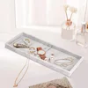 Bathroom Vanity Tray Kitchen Living Dresser Key Cosmetics Ring Storage (marble - Random Texture) Silicone Desk 4