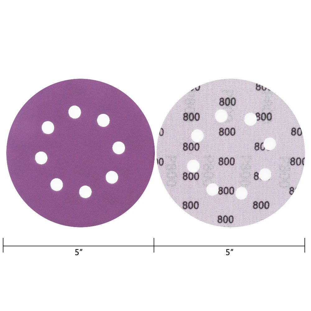 10 sztuk 5 Cal tarcza szlifierska 60-10000 Grit Hook Loop woda papier ścierny do meble drewniane szlifowanie metalu Automotive polerowanie