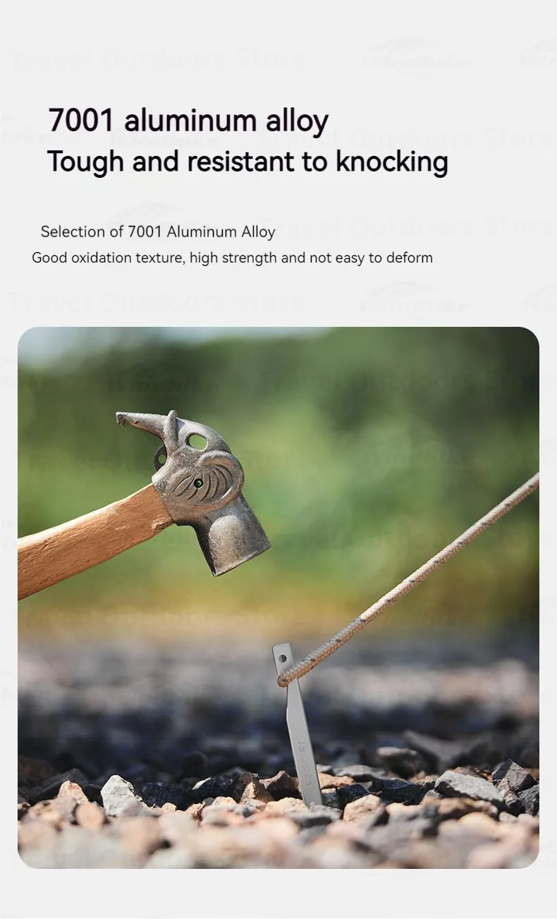 Description Picture 5 of itemNaturehike Camping Tent Peg Nails V Shaped Aluminum Stake Pegs Outdoor Accessories Metal 20cm Ultralight Heavy Duty 8pcs/Lot