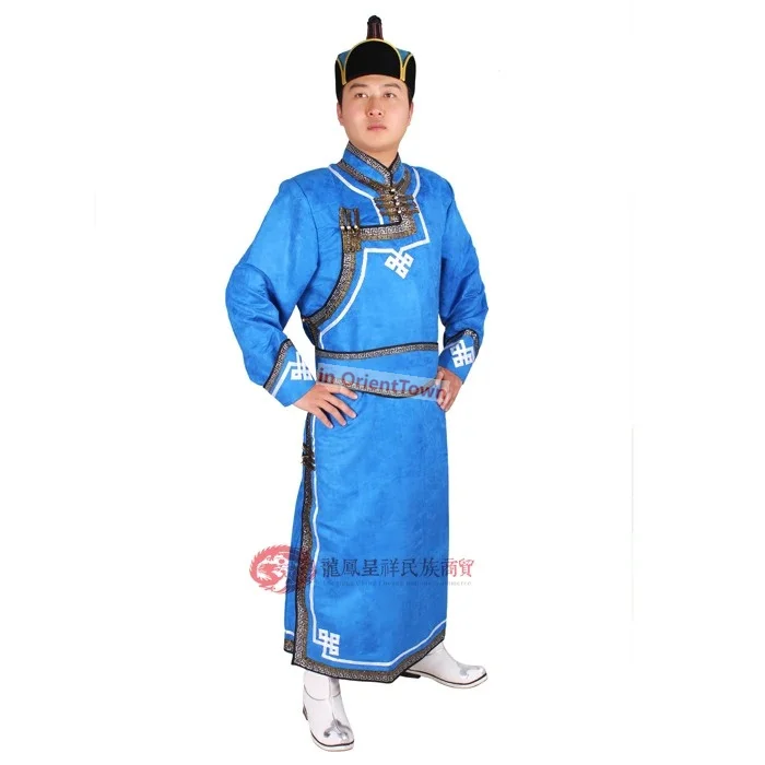 Male Robed Mongolia Clothes Male Costume Imitation Deerskin Velvet Mongolia Clothes Mongolian Robed Outfit
