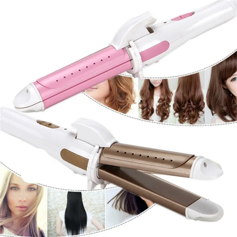 Professional Multifunction 3 In 1 Gold Ceramic Hair Curler Hair Curling Iron Straightener Heated Roller Styling Tools hair straightener,hair curler,hair iron,hair tools
