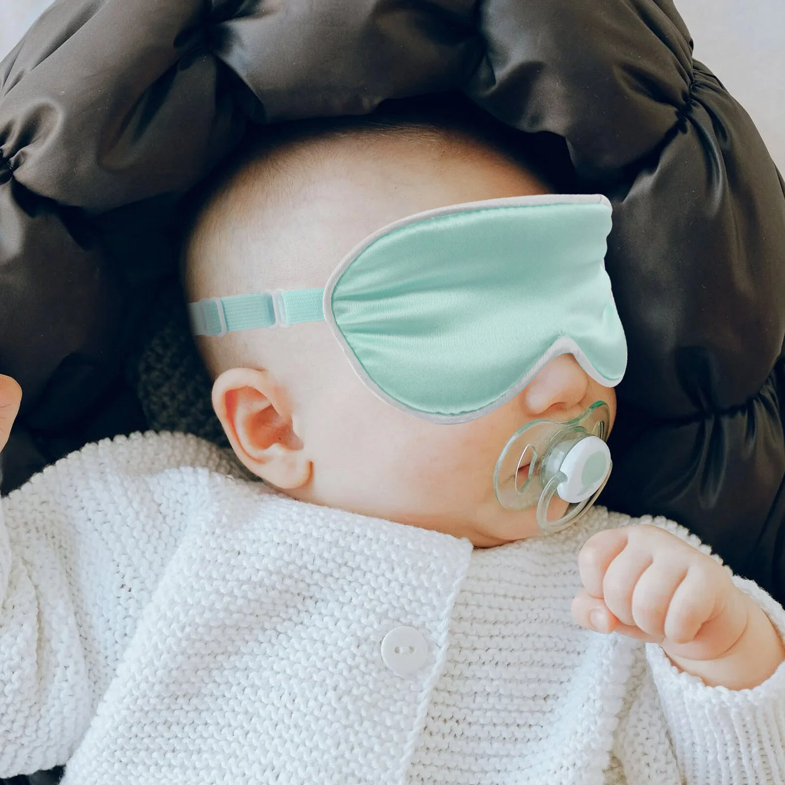 2 pezzi paralume ombreggiatura benda per gli occhi protezione maschera per il viso in seta copertura per bambini benda per gli occhi in raso per bambini