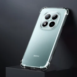 Enhanced Shockproof Transparent Silicone Phone Case with Thickened Airbag Bumper Cover for Redmi note 15 5G (Clear)