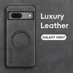 Magnetic Retro Leather Soft Wireless Charging Phone Case Cover for Google 7A (GRAY)
