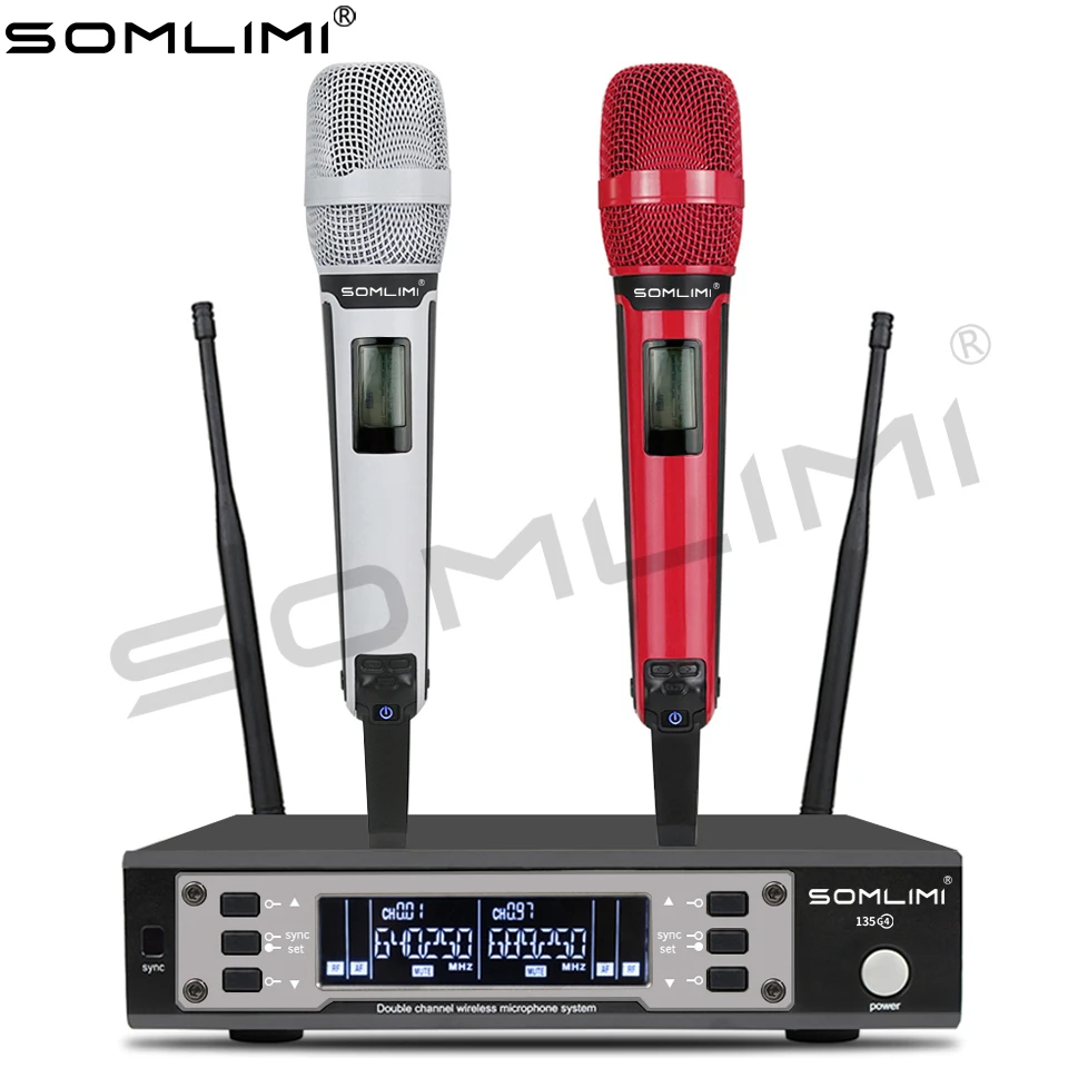 SOMLIMI 싱글 리시버 더블 핸드 헬드 마이크, 다중 색상 하이 퀄리티, EW135G4