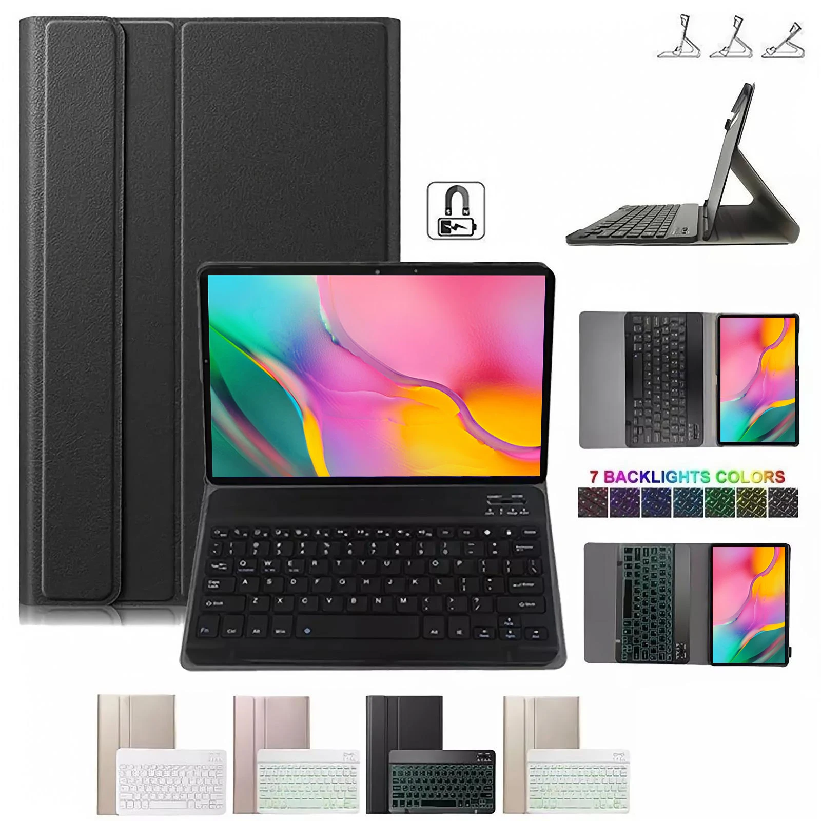 

For Samsung Galaxy Tab A 10.1 Inch Case, Keyboard Cover for Samsung Galaxy Tab A 10.1 Inch 2019 SM-T510 T515