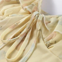 Kendall Flower Printed Low-Cut Maxi Dress 6