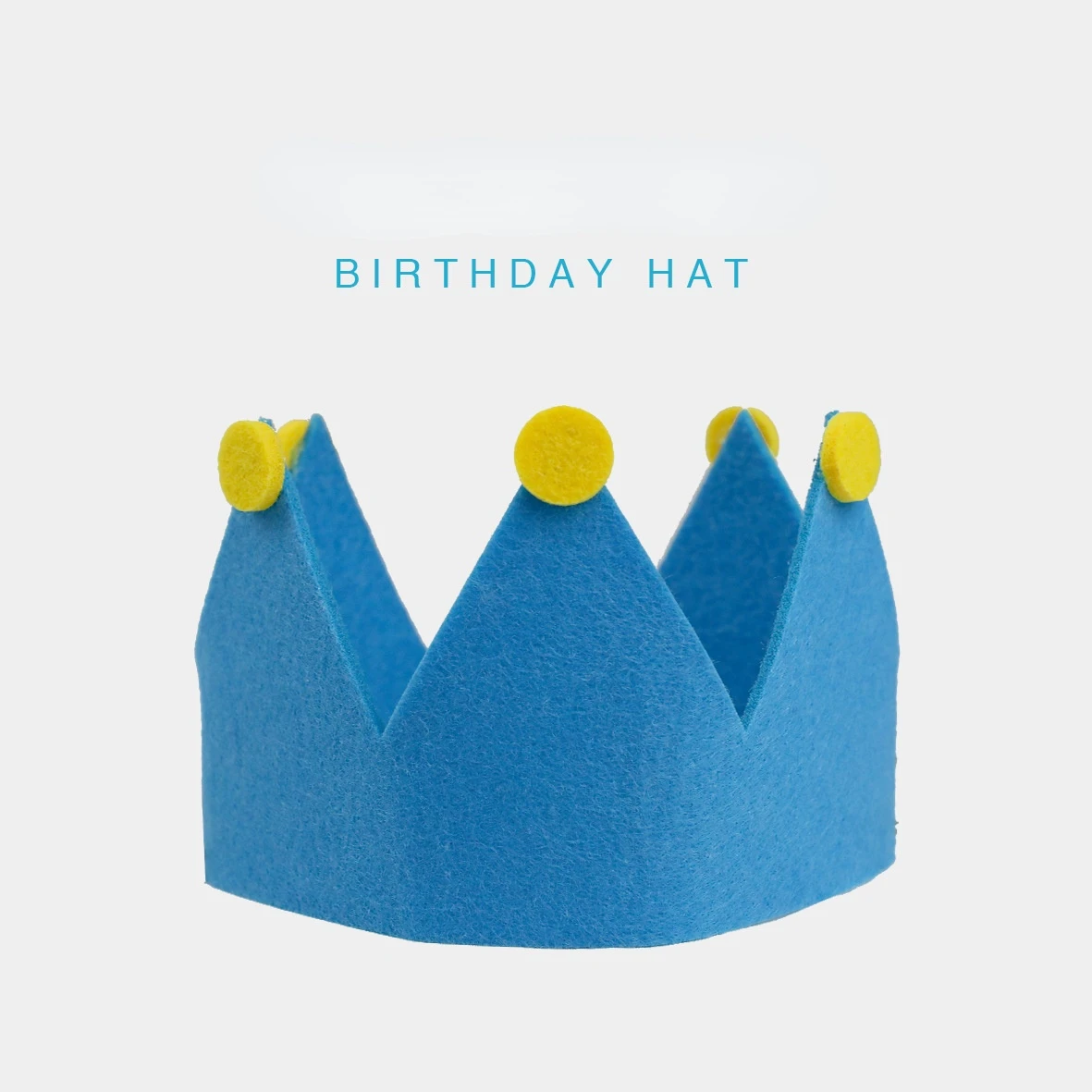 

Birthday Cap Party Atmosphere Decoration Hat Baby Pet Years Old Birthday Dress Up Children Felt Fur Ball Crown Blue Solid Color