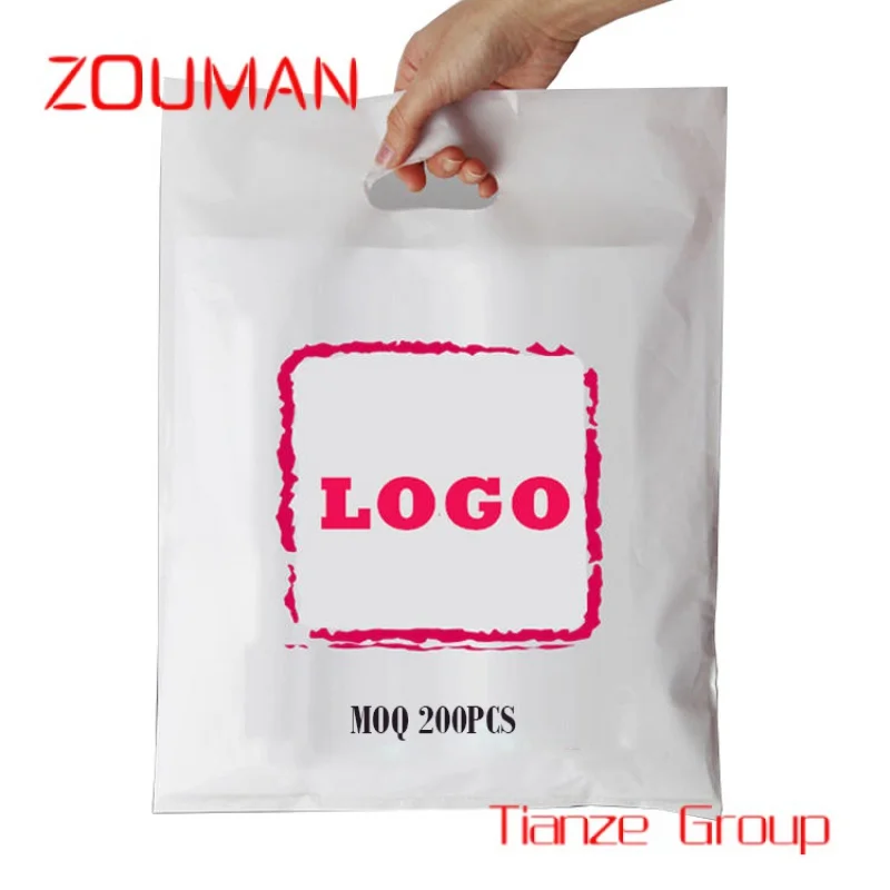 Custom , Custom Printed Logo Design LDPE/HDPE handle plastic bag die cut bag shopping bag for clothing/shoe packing