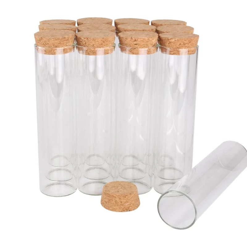 40pcs/lot 22*120mm 30ml Transparent Clear Bottles With Cork Stopper Food Grade Glass Vials Jars Storage Bottles Test Tube Jars