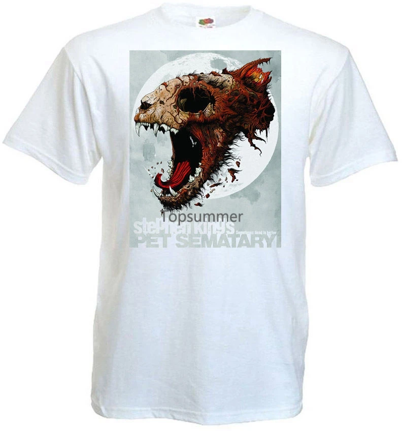 

Cool Funny T Shirt High Quality Tees Pet Sematary V.4 T-Shirt White Poster All Sizes S...5Xlanime Casual Clothing