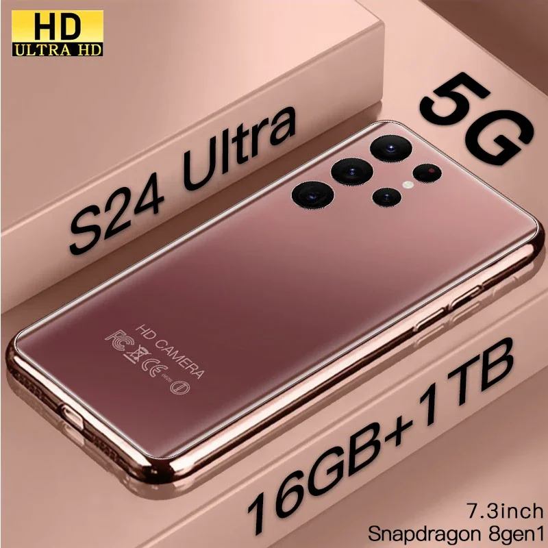 

2023 Brand New S24 Ultra Smartphone 5G Original Mobile Phone 16+1TB 7.3inch HD Screen Unlocked Dual SIM Cards Cell phone