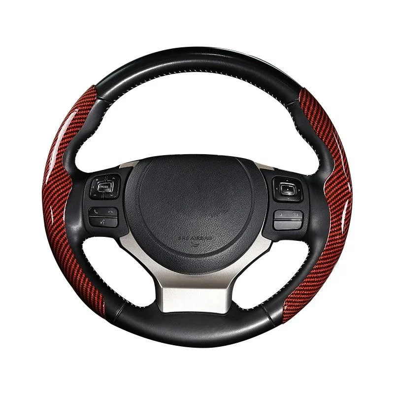 Steering Wheel Cover 36cm Carbon Fiber Non-slip Sports Ultra-thin Summer Auto Handle Protective Type D
