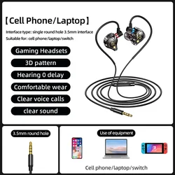 Enhanced 8D Surround Sound Wired Gaming Earphones with HD Mic (3.5mm)