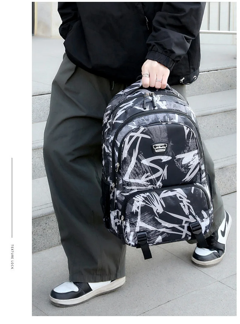 Neuer Oxford-Stoffrucksack für Männer und Frauen, Camouflage-Reiserucksack für die Mittelschule, hohe, verdickte doppelte Umhängetaschen – Detail 24