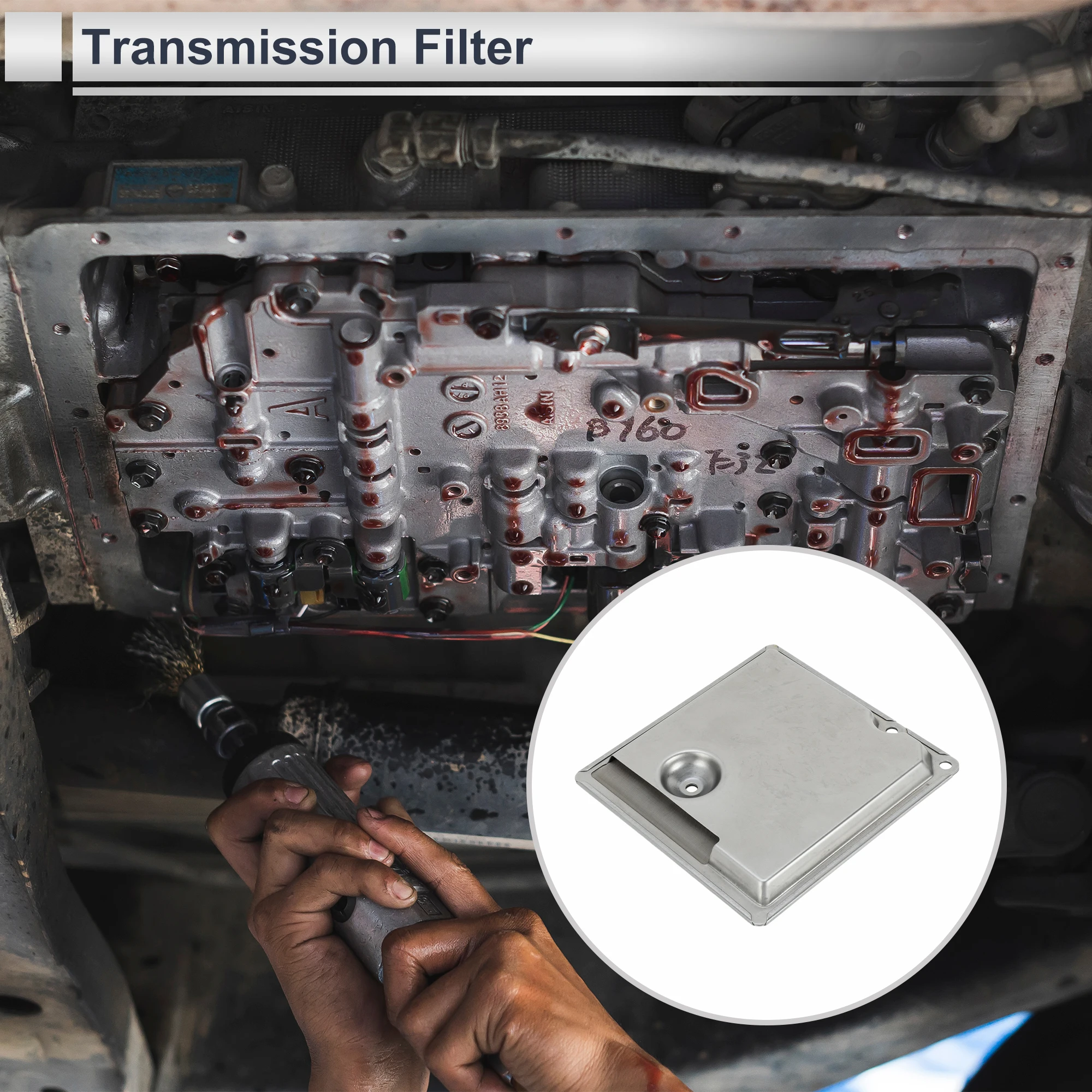 UXCELL Engine Transmission Filter for BMW 325i 1987-1993 Durable Automatic Transmission Oil Filter No.24341215544 Metal 1 Pc