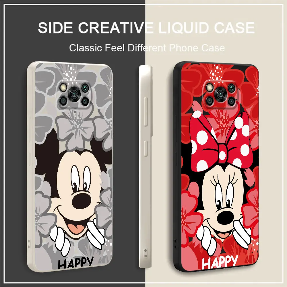 Custodia Per Telefono Disney Di Lusso Mickey Minnie Daisy Per Xiaomi Poco X3 Pro F3 Gt F4 C40 M3 X3 X4 Nfc M4 Pro M5S M5 Square Liquid Cover