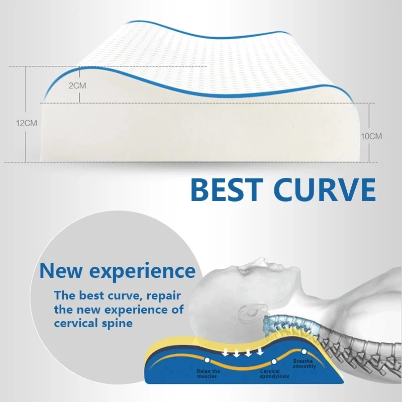 100% Pure Natural Latex Pillow Remedial Neck Protect Vertebrae Health Care Orthopedic Pillow Slow Rebound 60x40 50x30cm 44x27cm 3