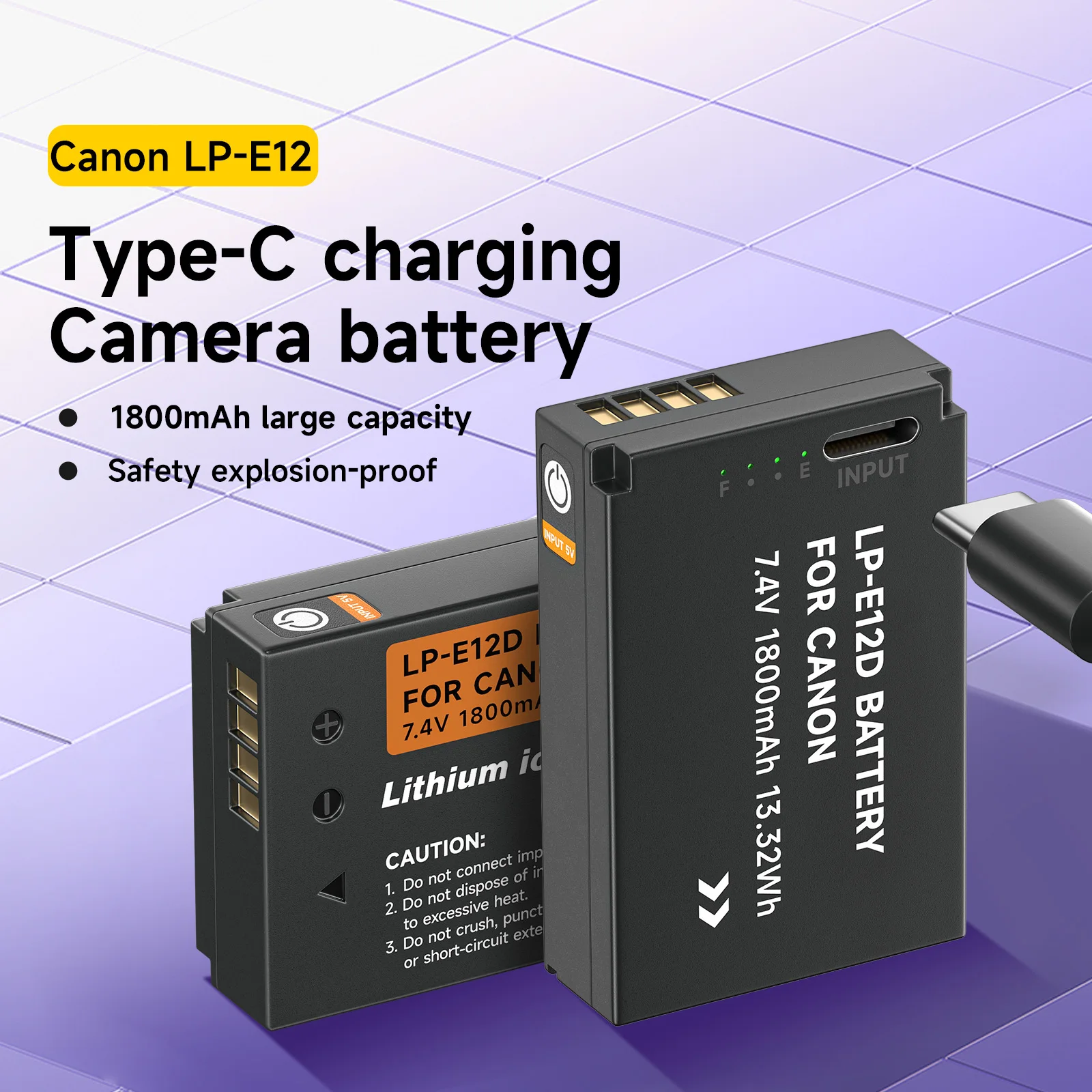 LP-E12 LPE12 lp e12 Camera Battery Bulit-in USB for Canon