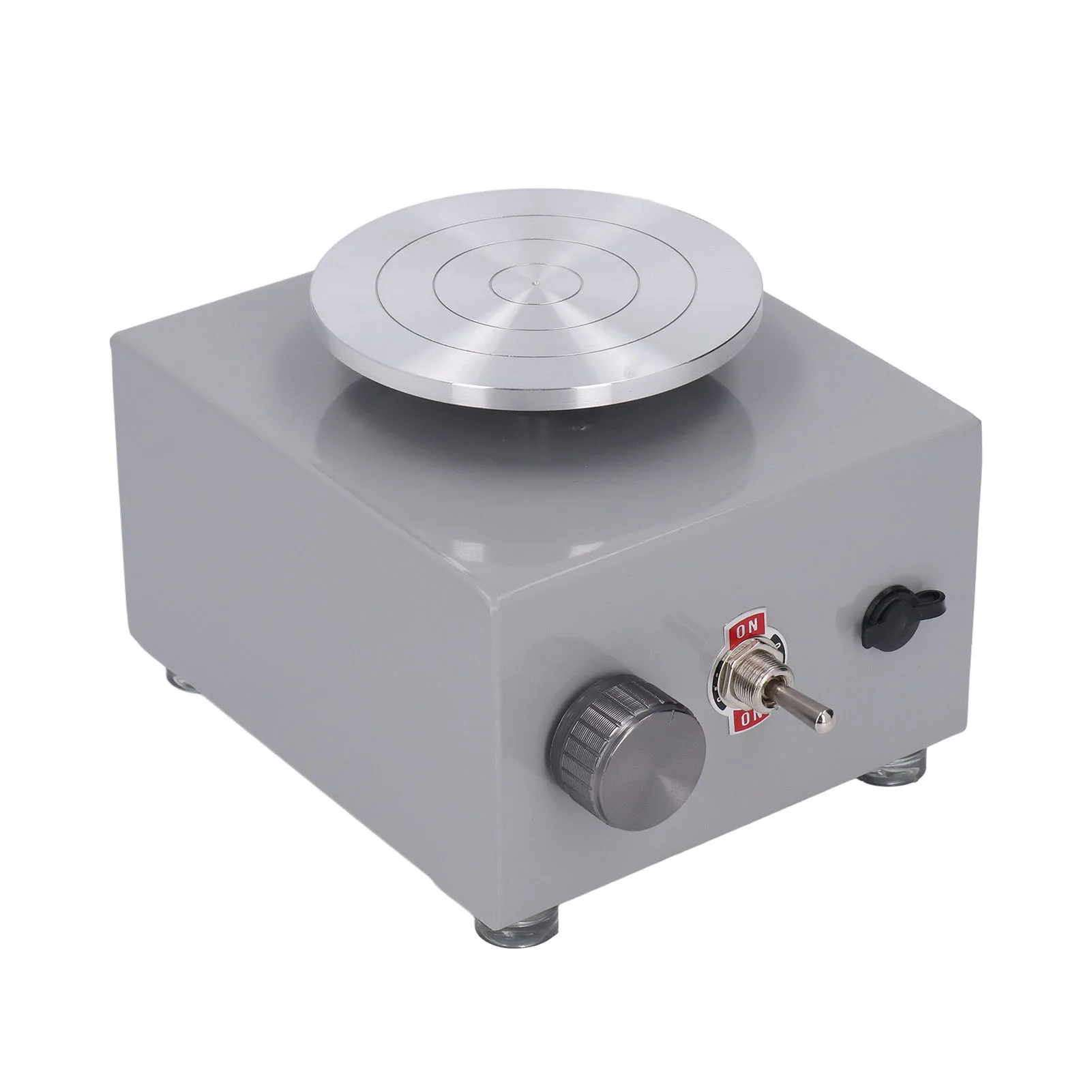 Small Pottery Wheel Compact Structure 2000 RPM Alloy Plastic Gray Rust Proof Turntable Pottery Wheel with Water Basin for Parent