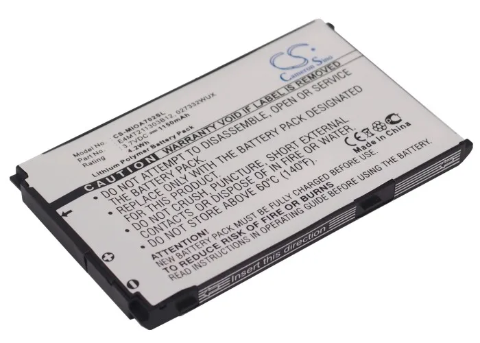 Аккумулятор CS 1150 мА · ч/4 2 Вт ч для Mitac Mio A702 027332WUX 338937010133 E4MT211303B12 | Электроника