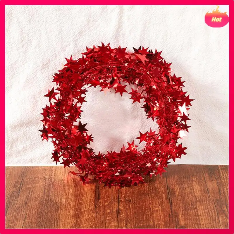 Multi 9PCS Tinsel Stars Wire Garlands Star Garlands For Wreath Making Gifts Wrapping And DIY Craft Projects