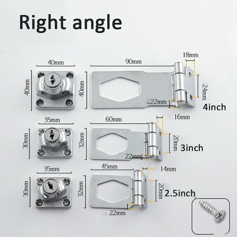 Description Picture 2 of item1pc Safety Keyed Hasp Lock Stainless Steel Twist Knob Keyed Locking Hasp Catch Latch Door Lock for Small Doors Cabinets