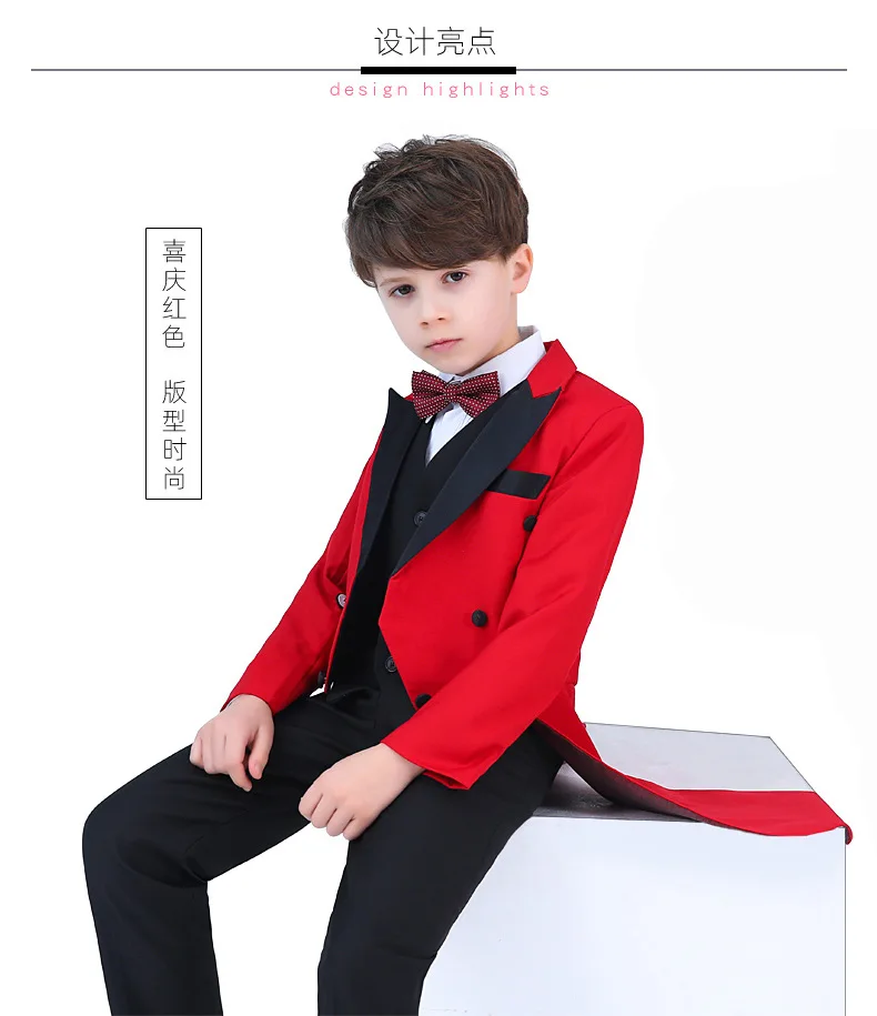 JUCPKID Kinder Jungen Anzug Set 3-12 Jahre Hochzeit Anzug Für Kinder Junge Kinder Jungen Smoking Kostüme Set Jungen anzug Outfits Set – Detail 15