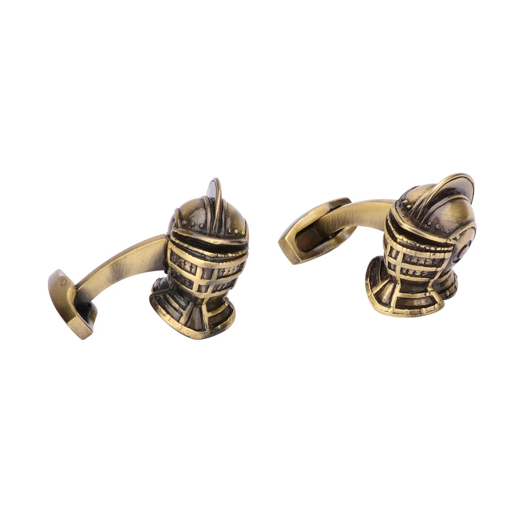 NVT Vintage War Helmet Cufflinks for Mens Shirt High Quality Bronze Cuff Links Father Husband Special Gift Free Engraving Name