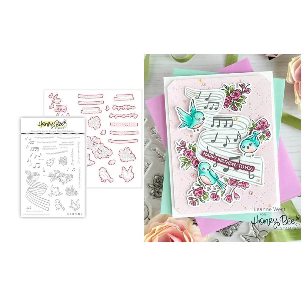 

Chic Sweet Songs Metal Cut Dies and Stamps for DIY Scrapbooking Photo Album Embossing Decorative Paper Cards