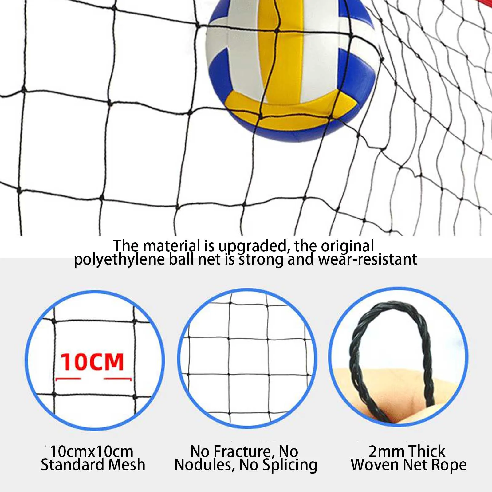 Beach Volleyball Net Outdoor Portable Outdoor Volleyball Net Replacement Volleyball Practice Net For Pool Backyard Beach Lawn 2
