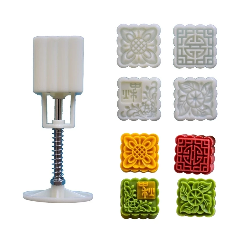 

Flower Mooncakes Hand Press Molds ABS Material Mungs Bean Cake Tool T21C